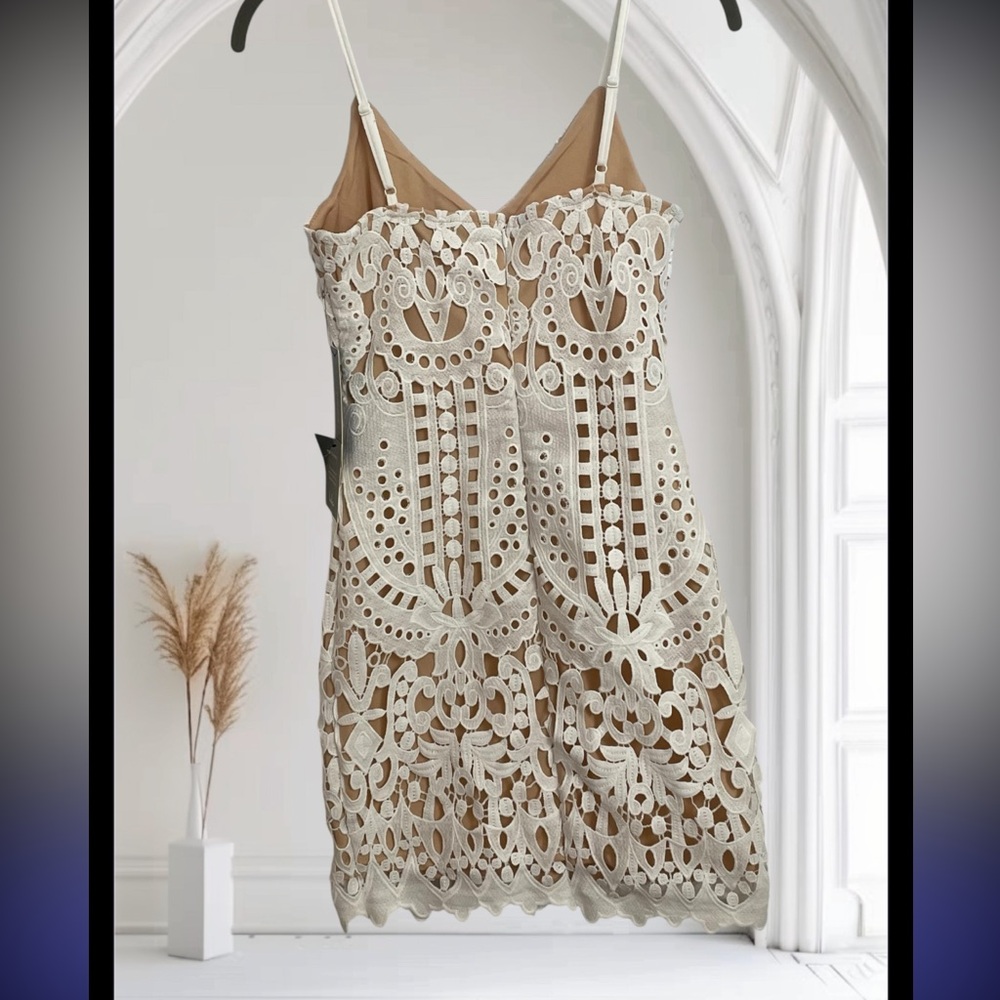Lulu's Creamy White Lace Mini Dress - Picture 4 of 16